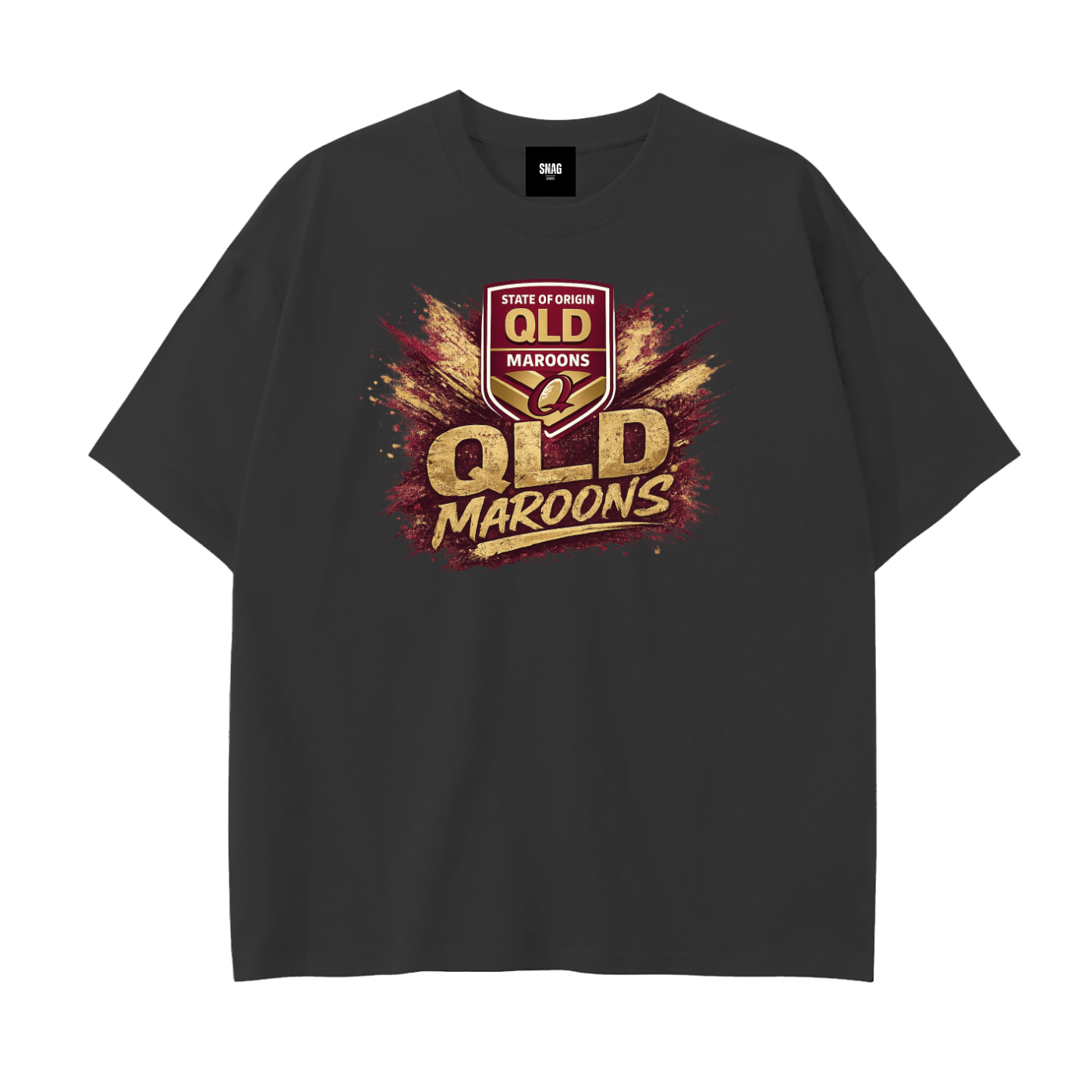QLD MAROONS Drop Shoulder Cotton T-Shirt
