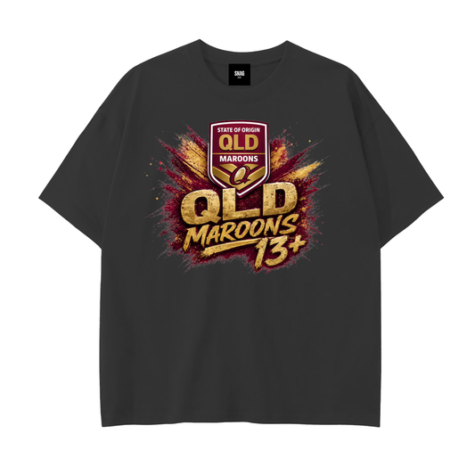 QLD 13+ Drop Shoulder Cotton T-Shirt